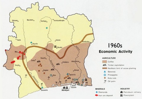 Cote D'ivoire Ivory Coast Economy Map