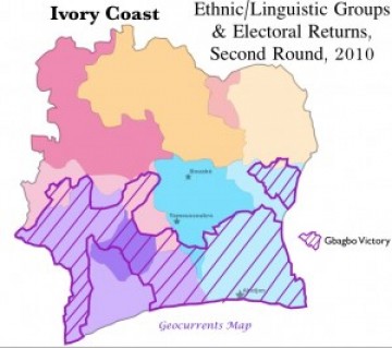 Côte d'Ivoire Ivory Coast Election Ethnic Groups Second Round 2010 Map