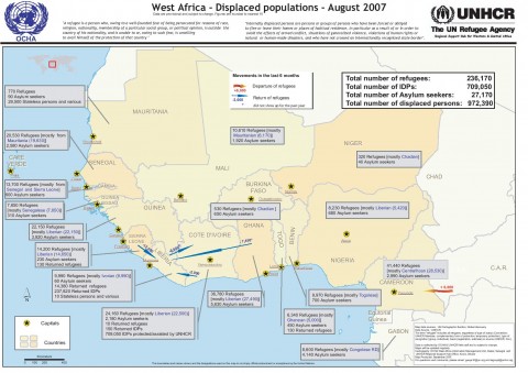 West Africa Displaced Population Map